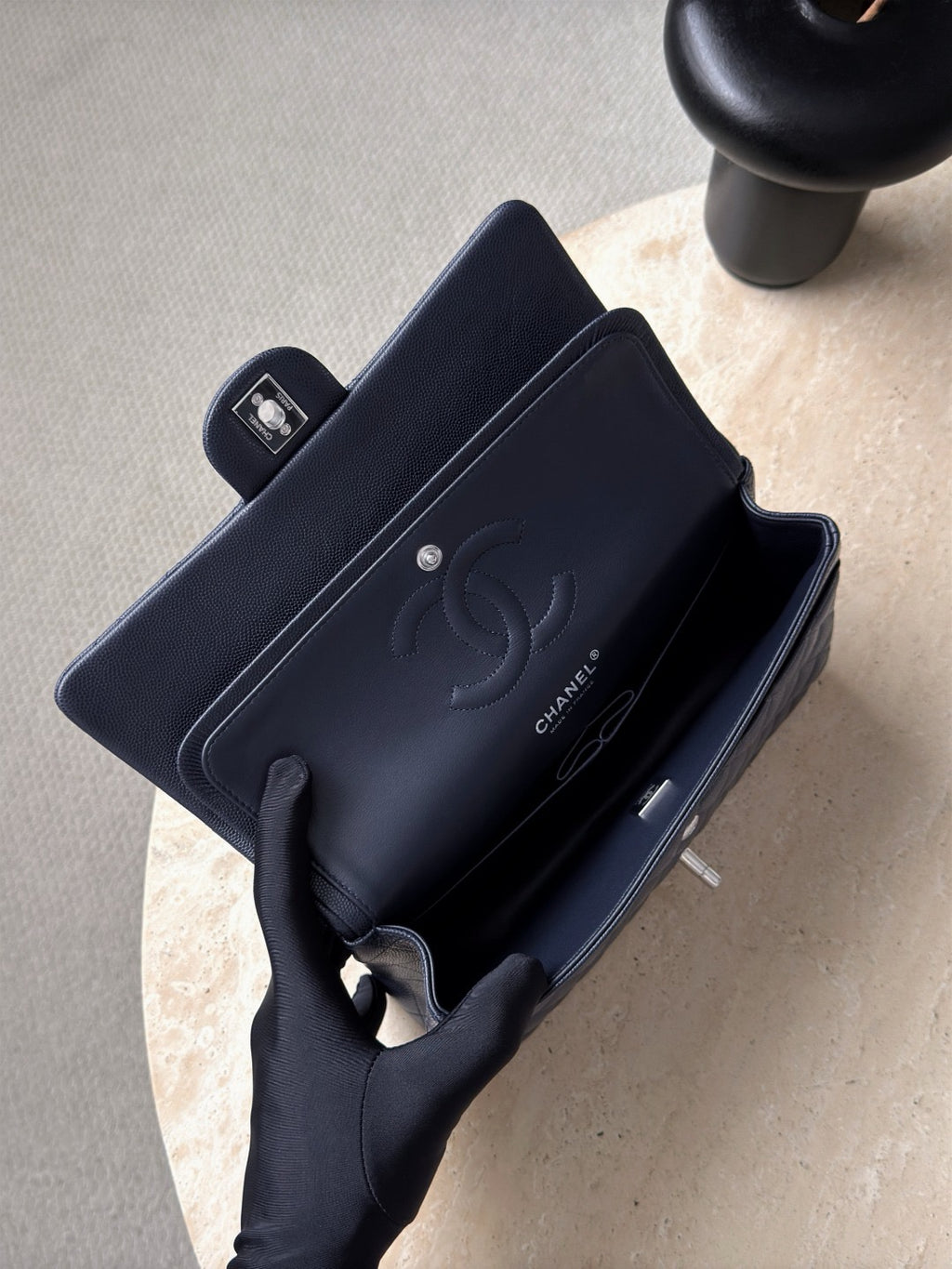 Chanel classic double flap black view 2