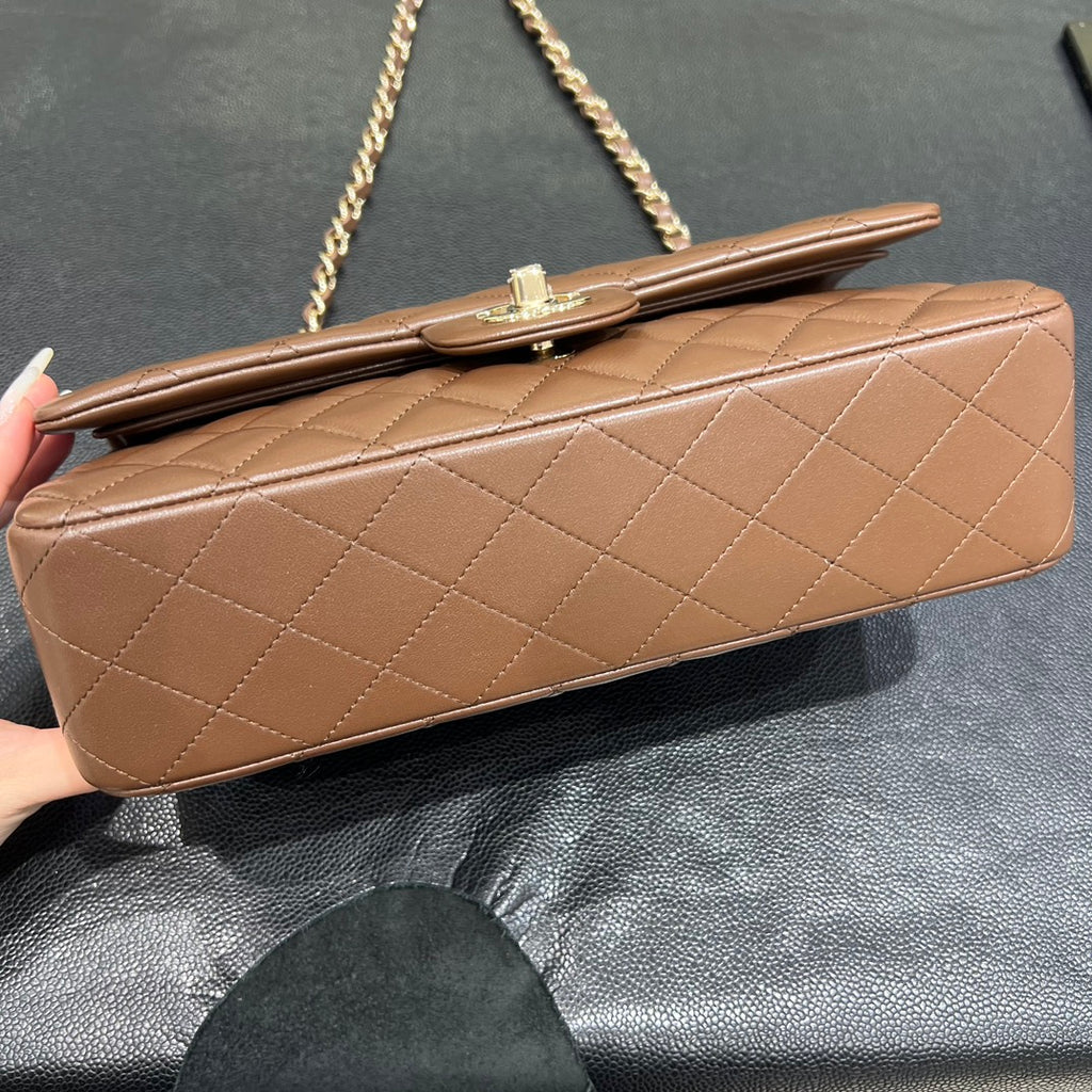 Chanel Classic Flap bag in brown, base view