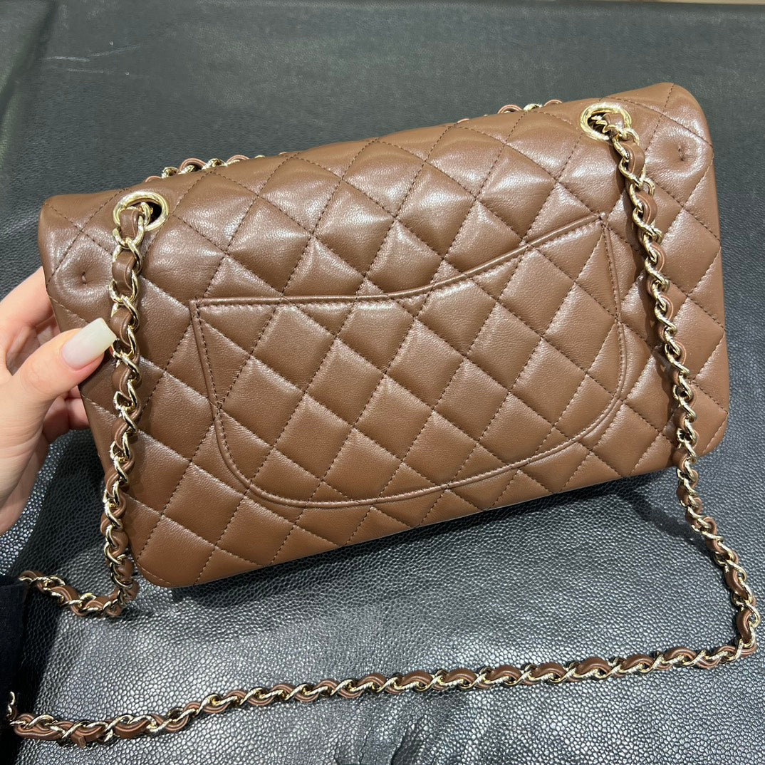 Chanel Classic Flap bag in brown, rear view