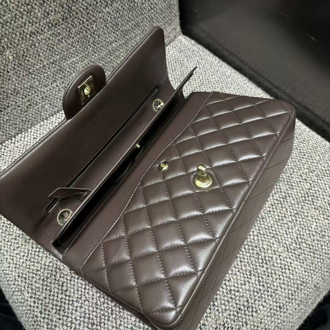CHANEL Classic Flap Bag Dark Brown - view 3