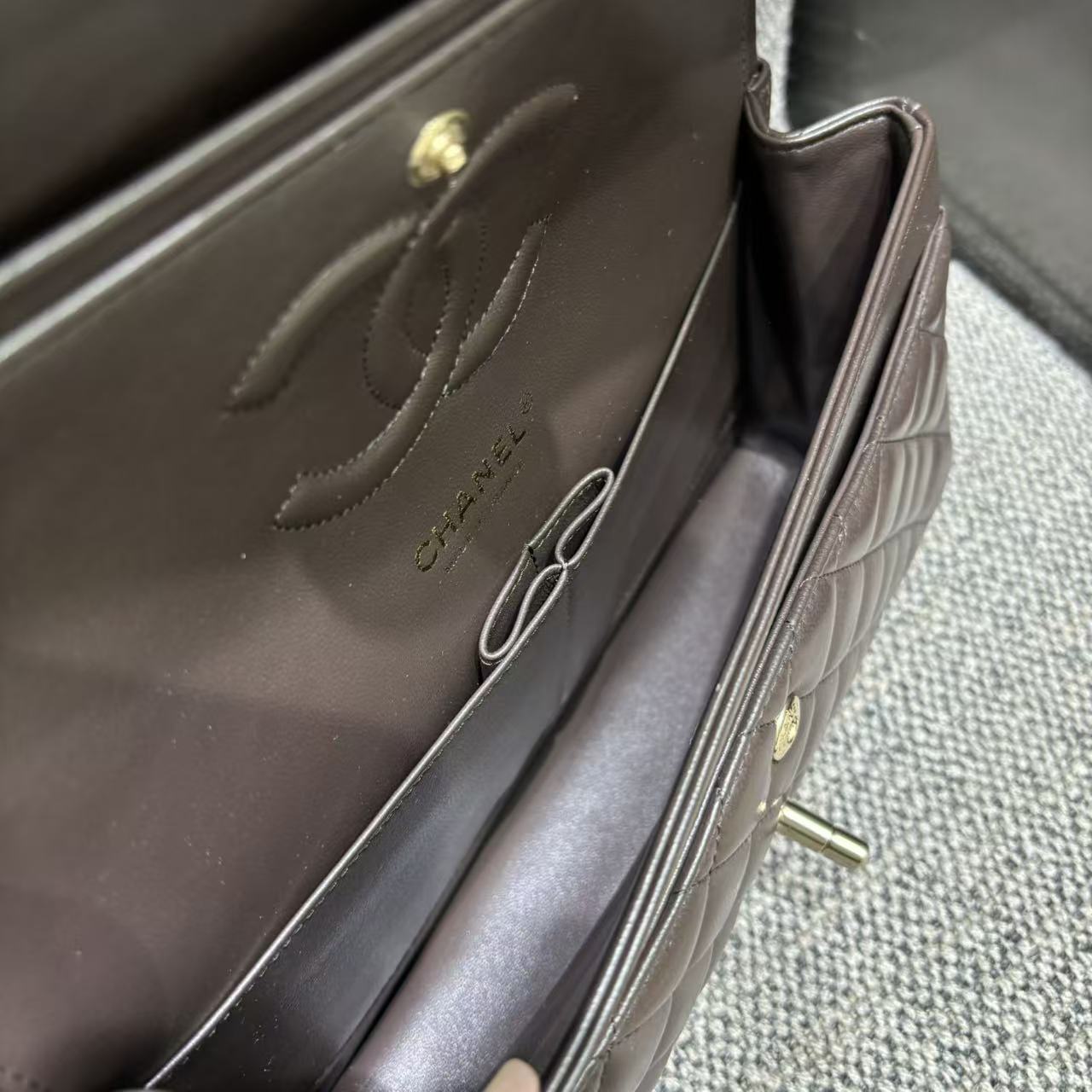 CHANEL Classic Flap Bag Dark Brown - view 1