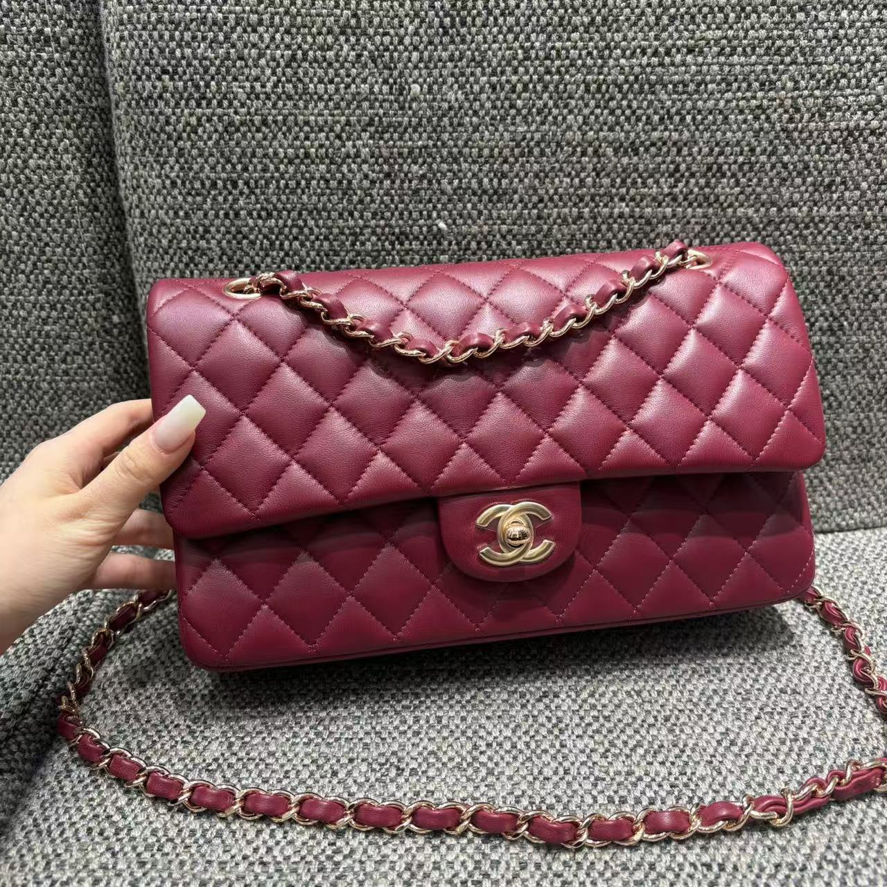 CHANEL Classic Flap Bag Dark Burgundy - view 1