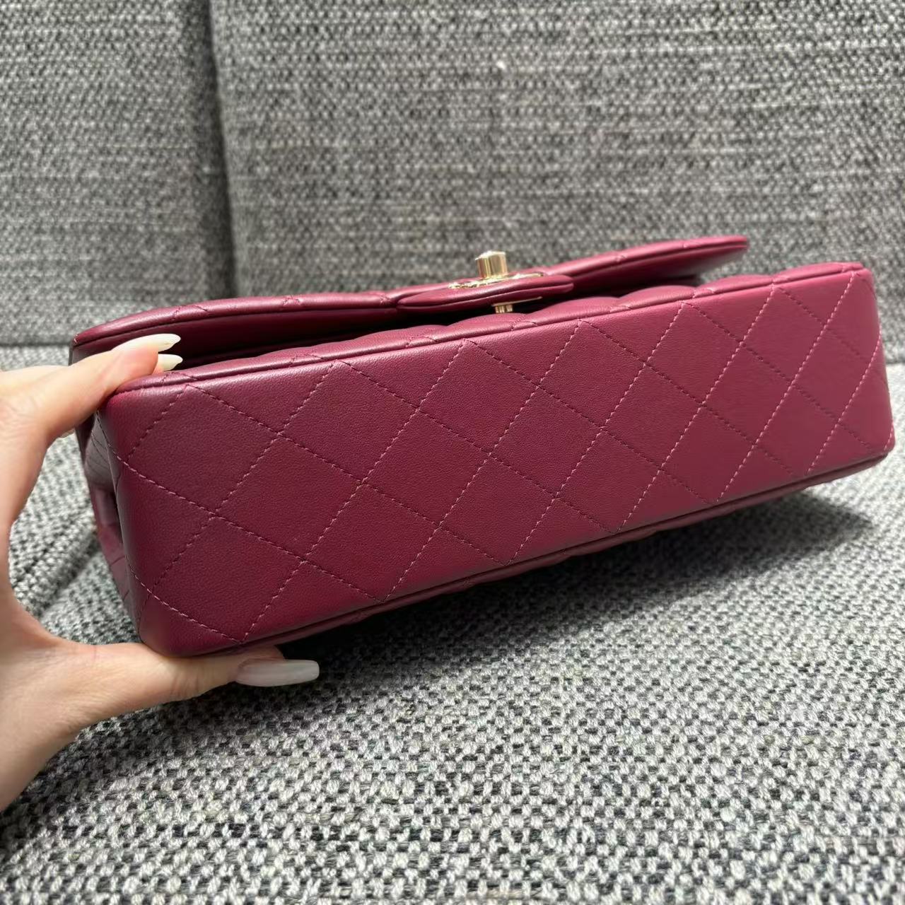 CHANEL Classic Flap Bag Dark Burgundy - view 5