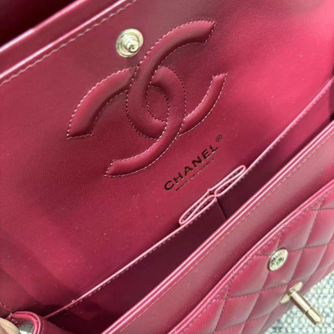 CHANEL Classic Flap Bag Dark Burgundy - view 7