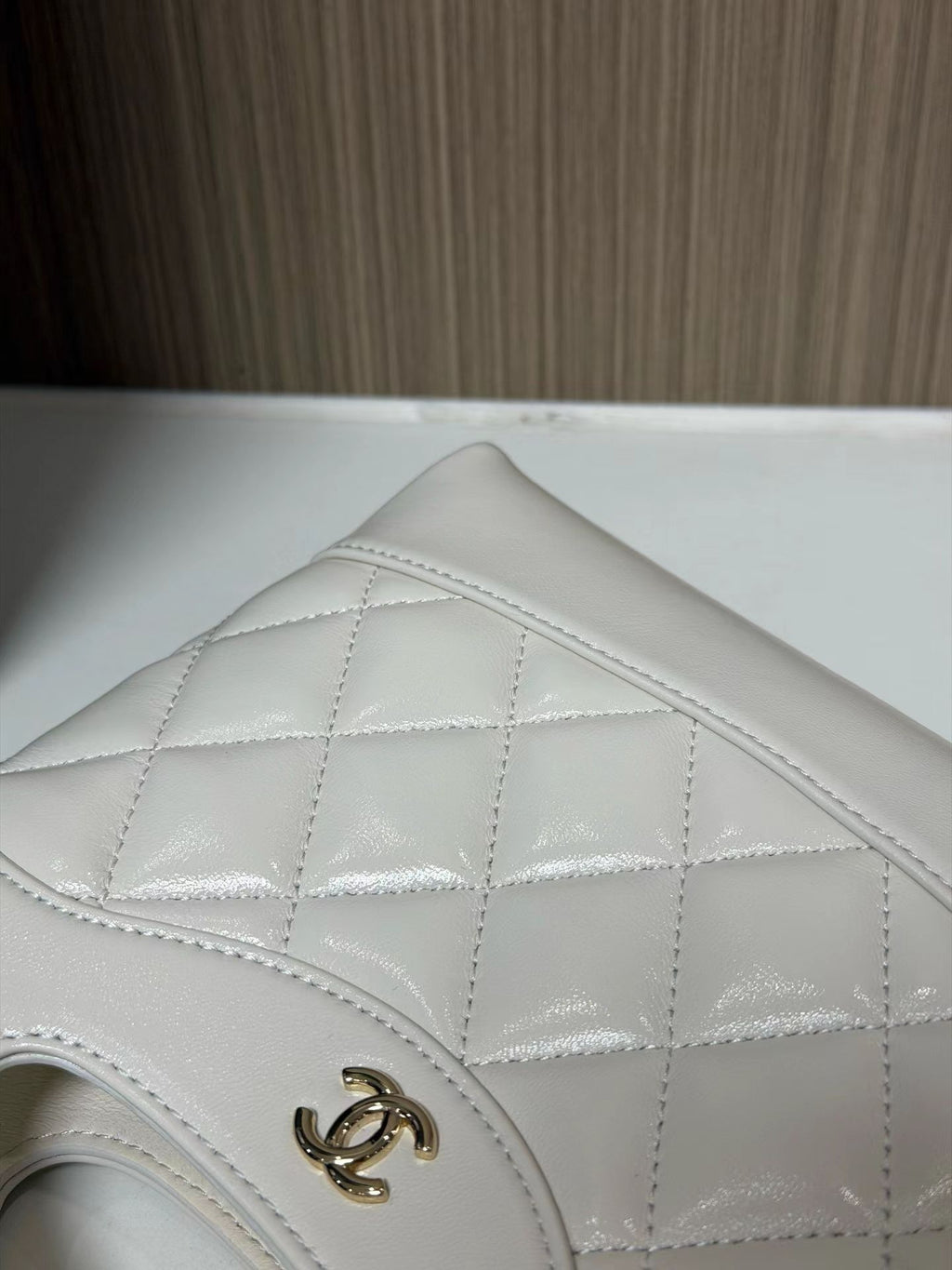 White quilted mini handbag leather detail