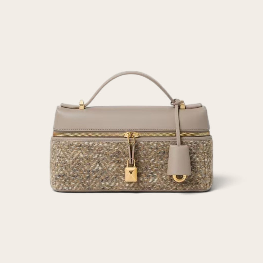 Loro Piana Extra Bag L23 in calfskin and wool-blend tweed