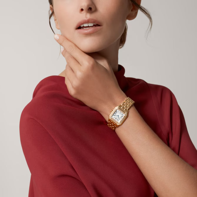 Panthère de Cartier متوسطة 29x37 مم ذهب وردي كوارتز