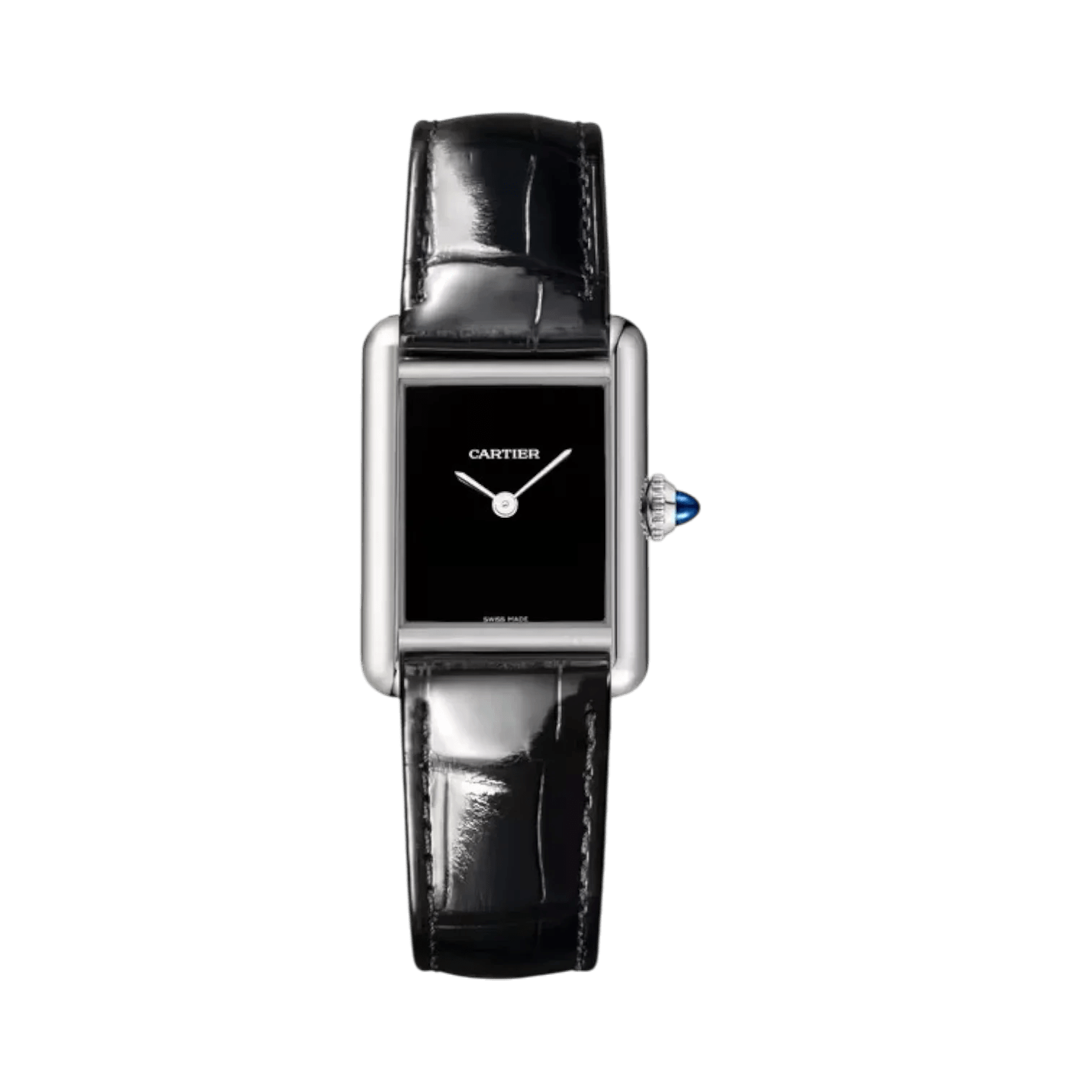 Tank Must de Cartier Watch Small Model with Black Strap