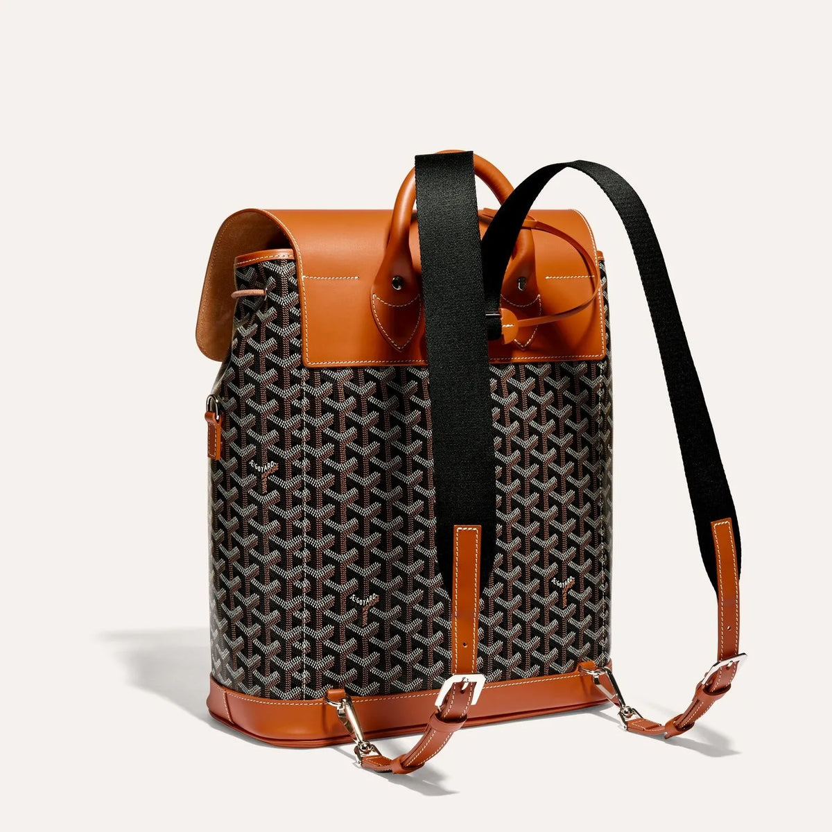 Goyard Alpin MM Backpack in Black & Tan, view 2