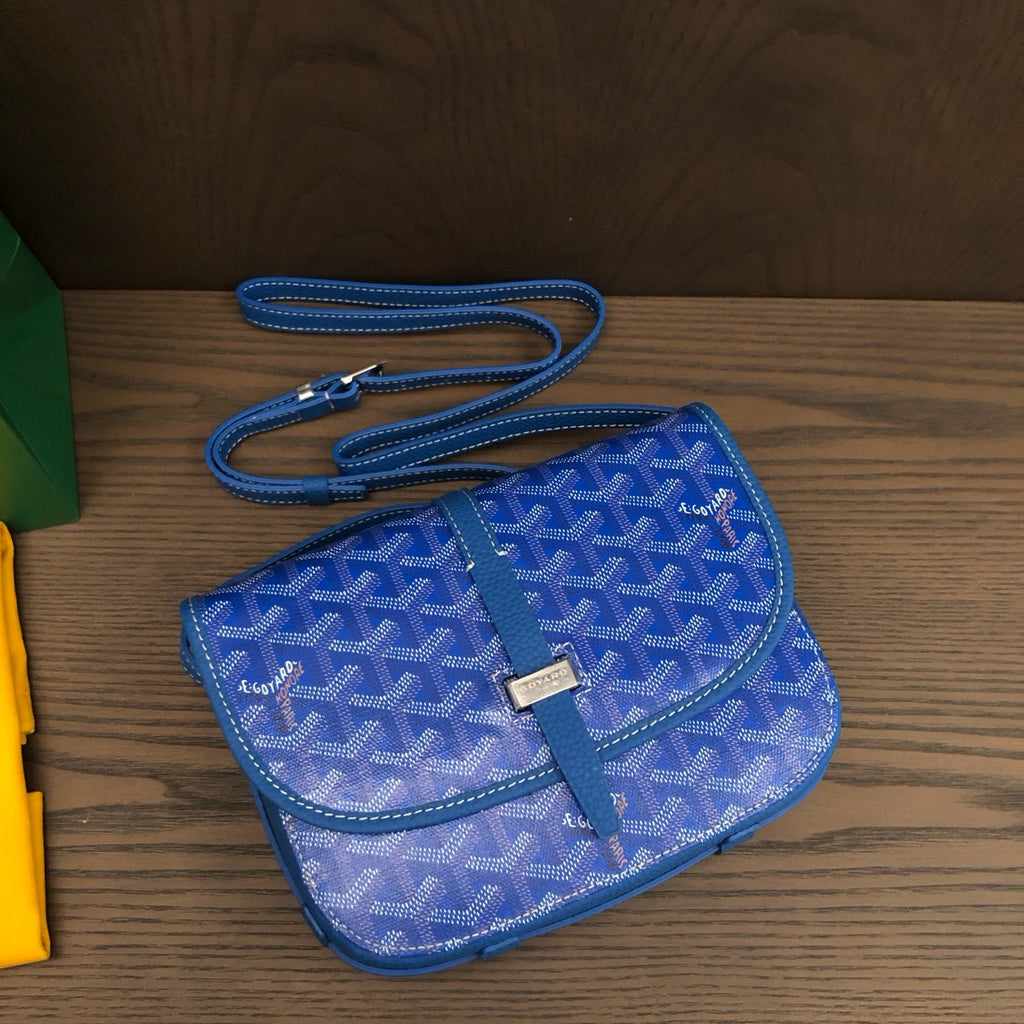 Goyard Belvedere PM Blue angled