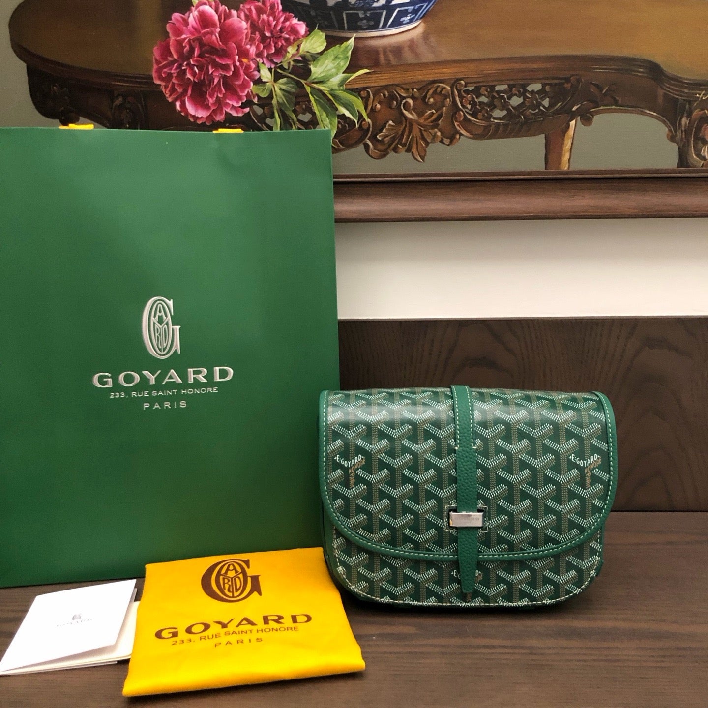 Goyard Belvedere PM Green front