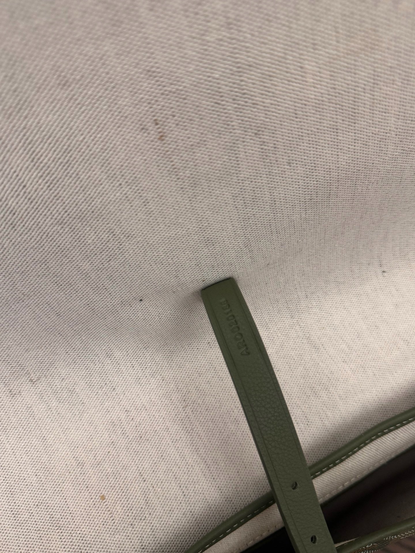Goyard green messenger bag interior leather detail
