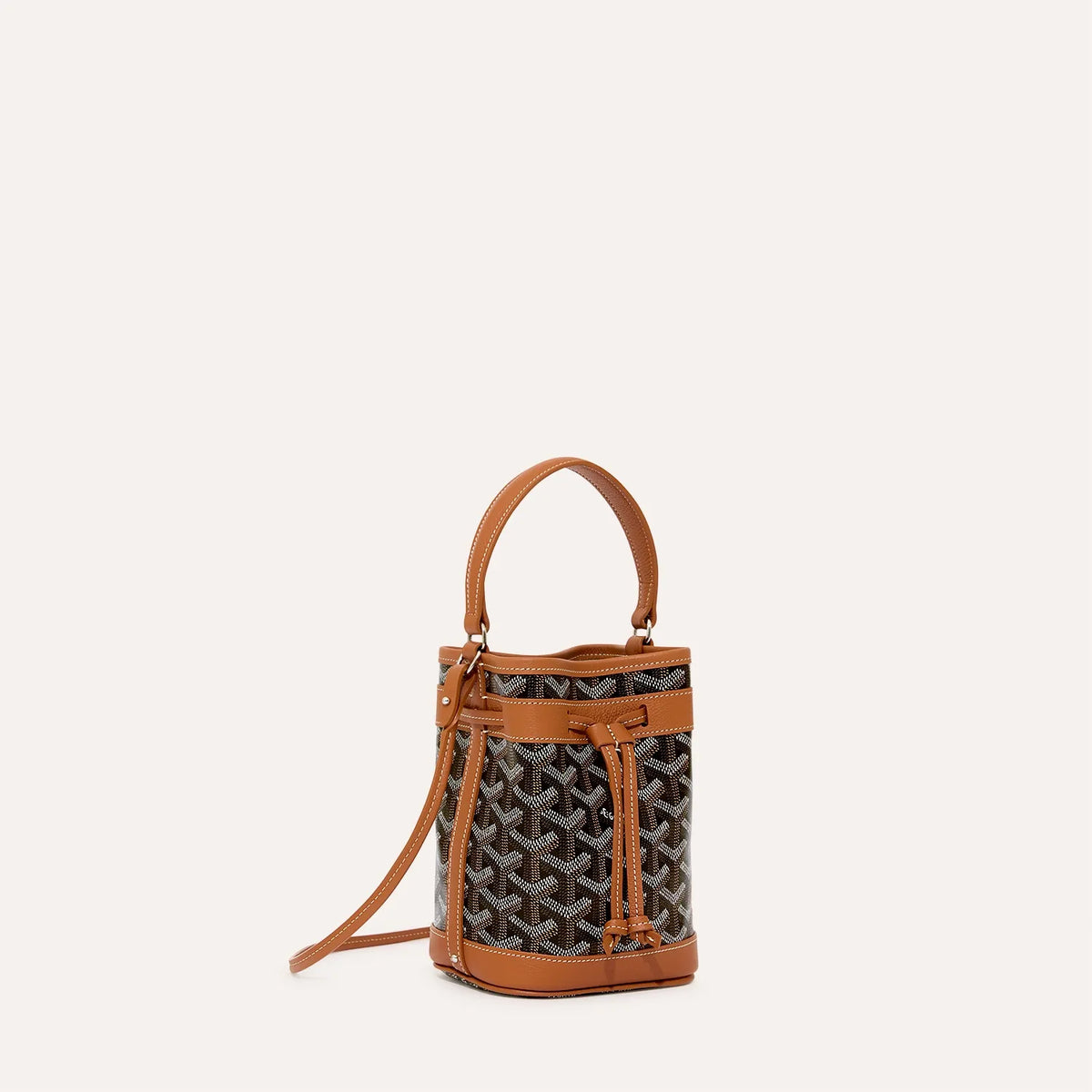 Goyard Petit Flot Mini Bucket Bag in Black & Tan