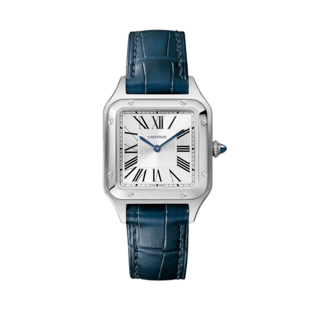 Santos-Dumont Watch 38x27.5mm Steel with Alligator Strap