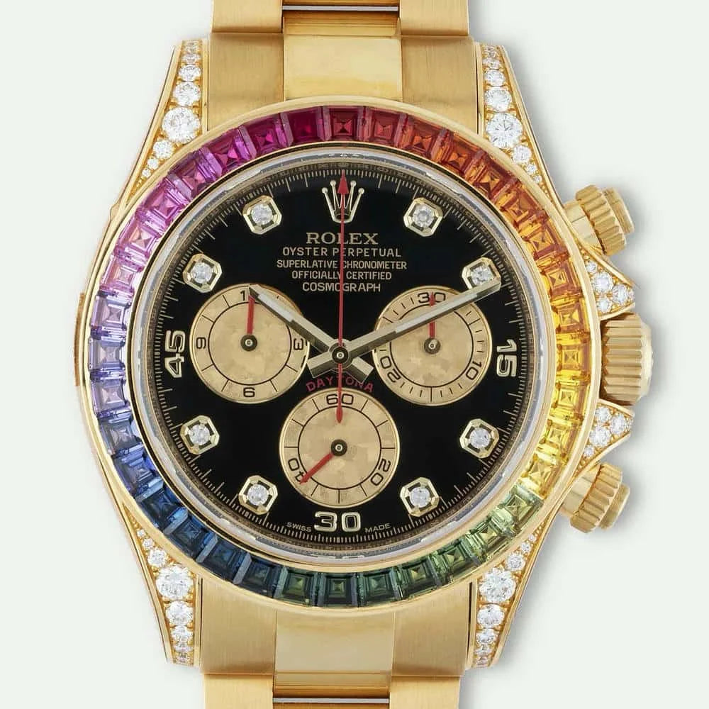 Rolex Daytona Rainbow 40mm Yellow Gold Zircon