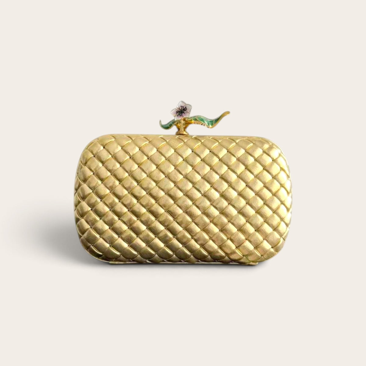 Bottega Veneta Knot Clutch Gold
