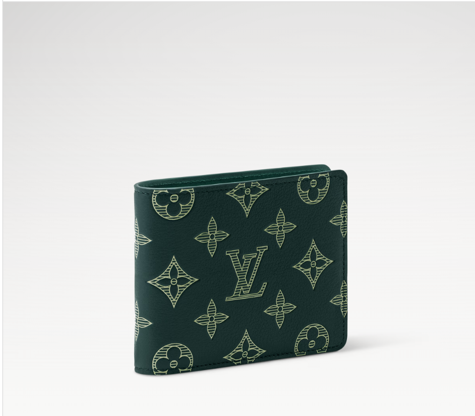 Multiple Wallet Monogram Green front