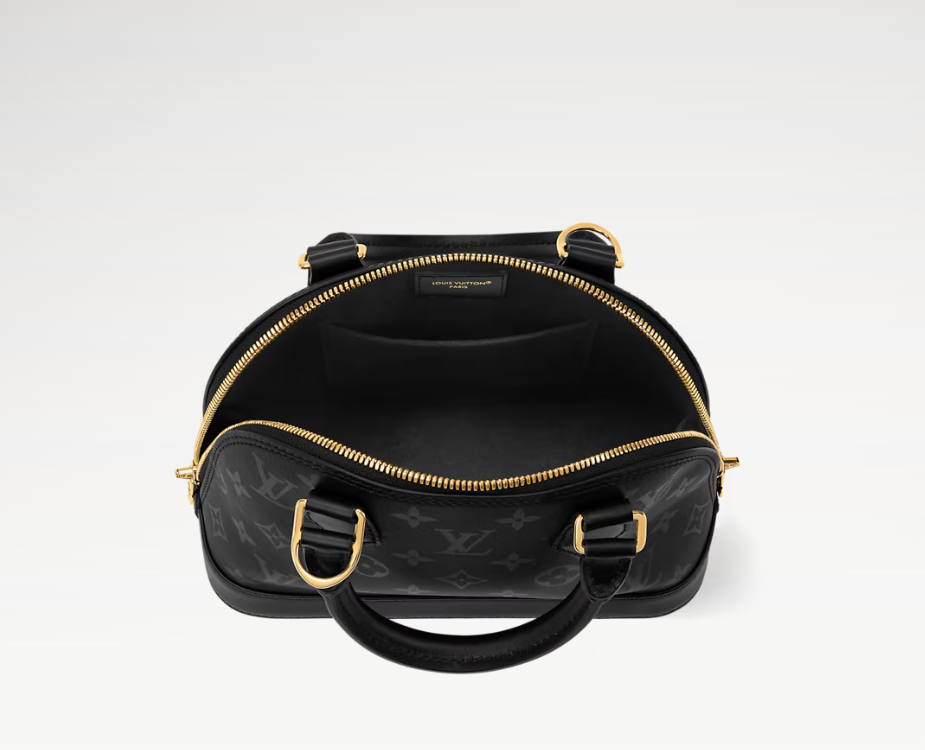 Louis Vuitton Alma BB Monogram Ink Boldly Black interior view