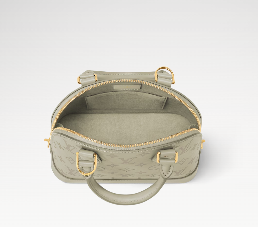 Louis Vuitton Alma BB Monogram Ink Private Sage interior view