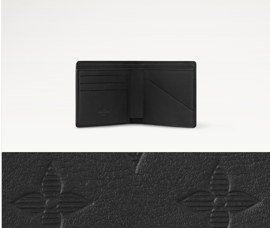 Multiple Wallet Monogram Shadow Black interior