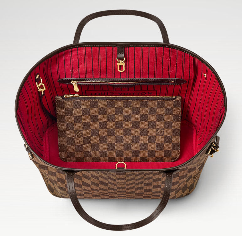 Louis Vuitton Neverfull MM Damier Ebene Cherry interior