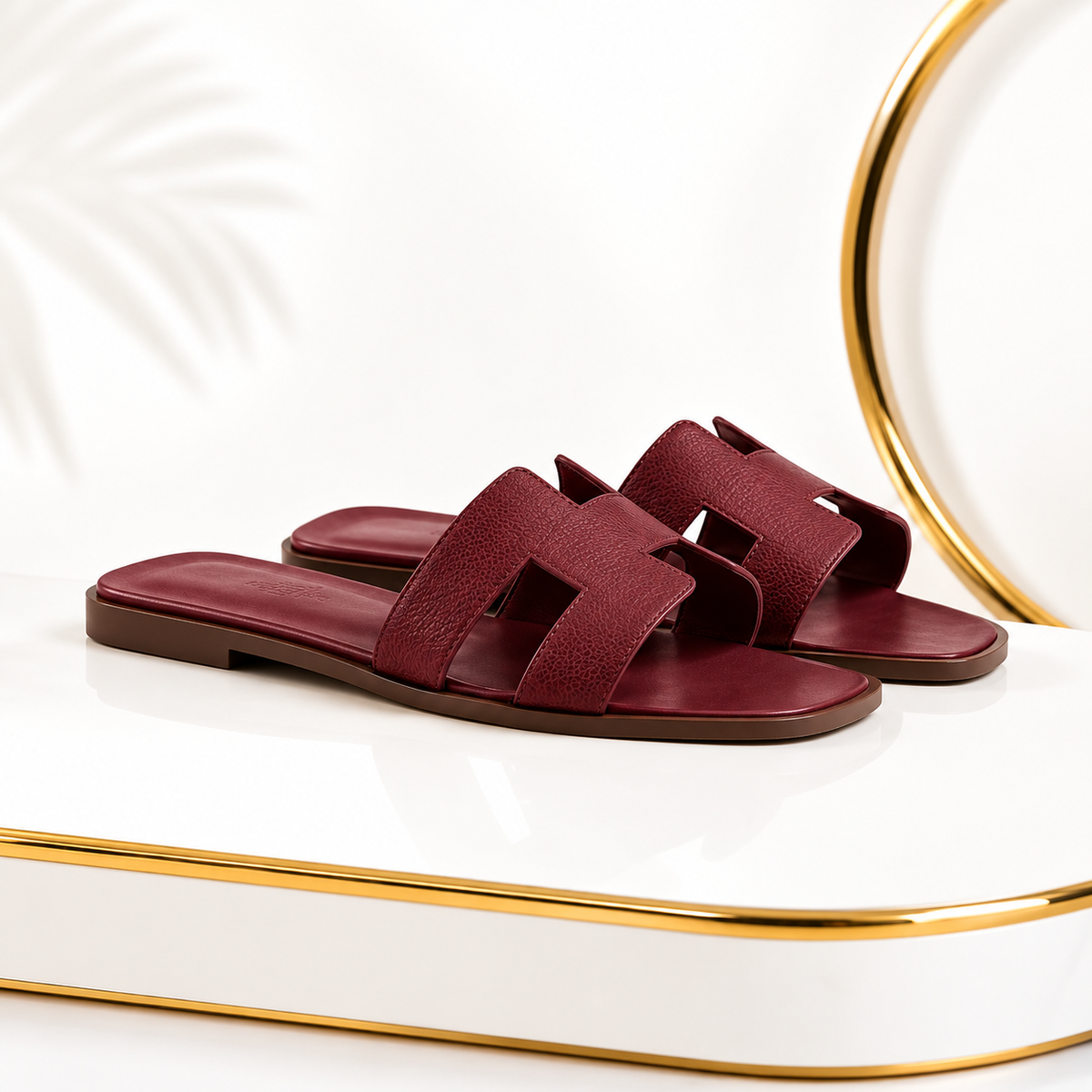 Hermès Oran Burgundy sandals