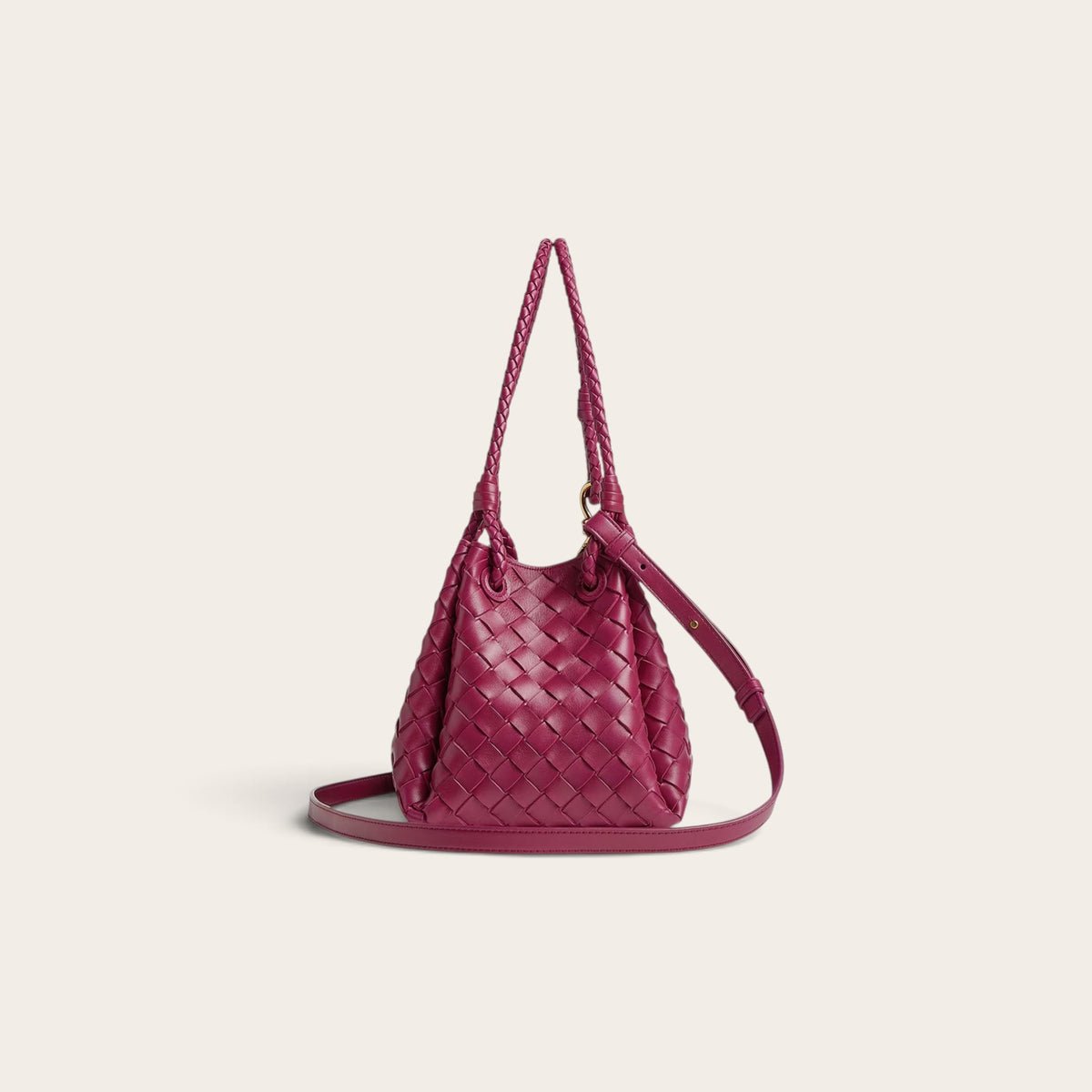 Bottega Veneta Small Parachute Bag Maroon detail