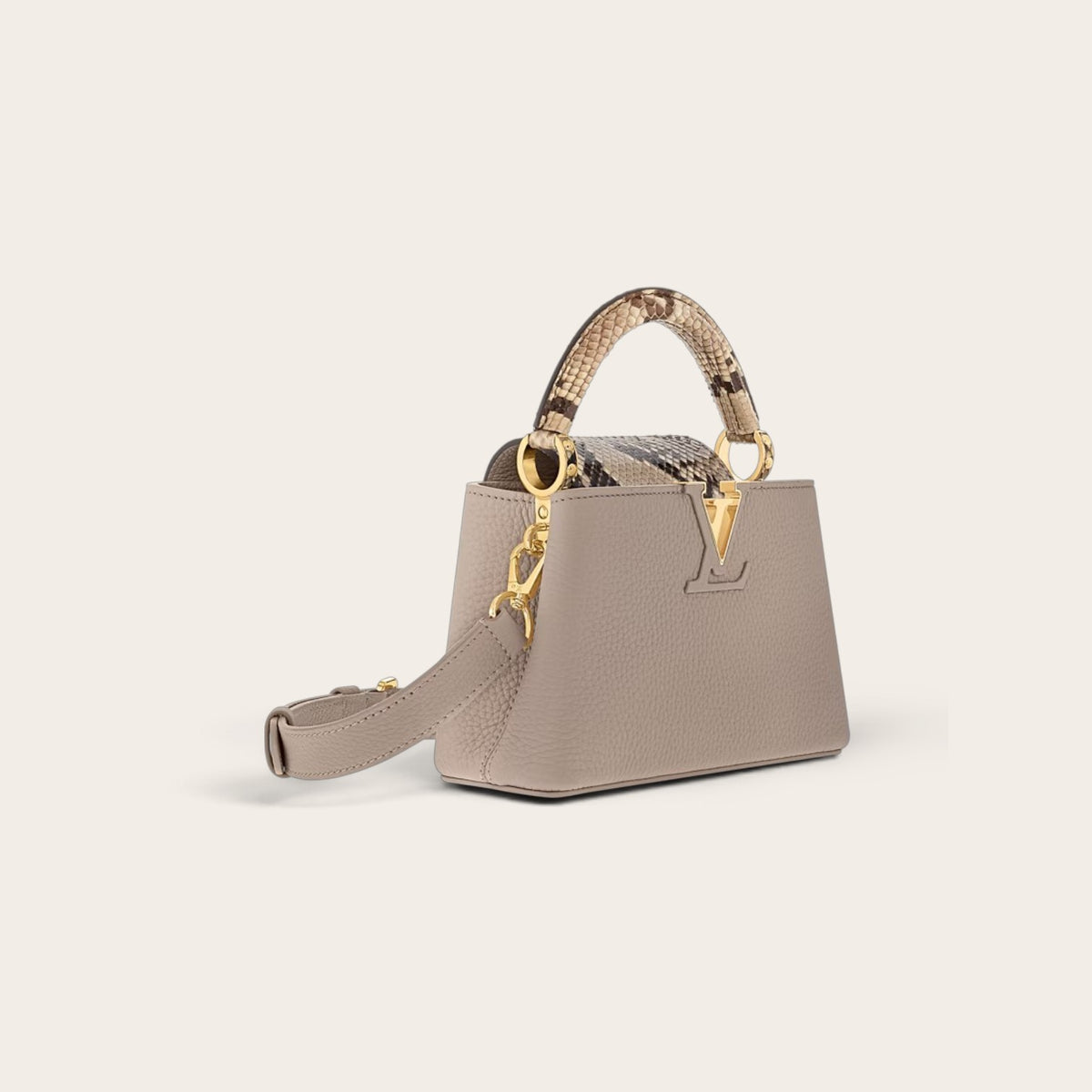 Louis Vuitton Capucines Mini – Beige with Python Handle image 2