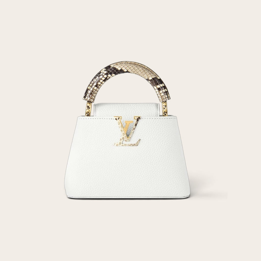 Louis Vuitton Capucines Mini – White with Python Handle