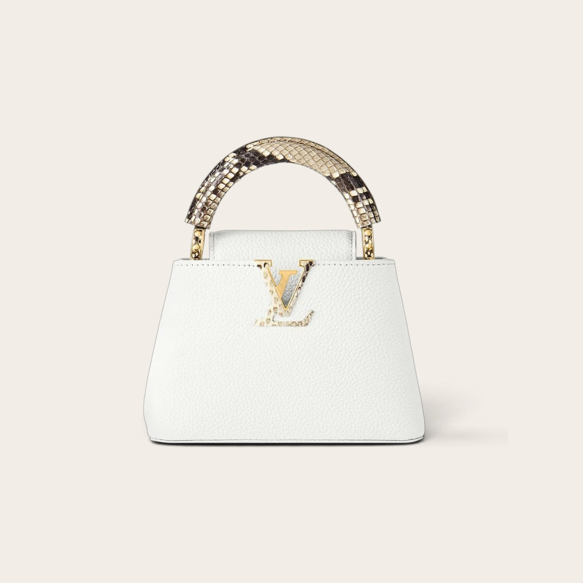 Louis Vuitton Capucines Mini – White with Python Handle