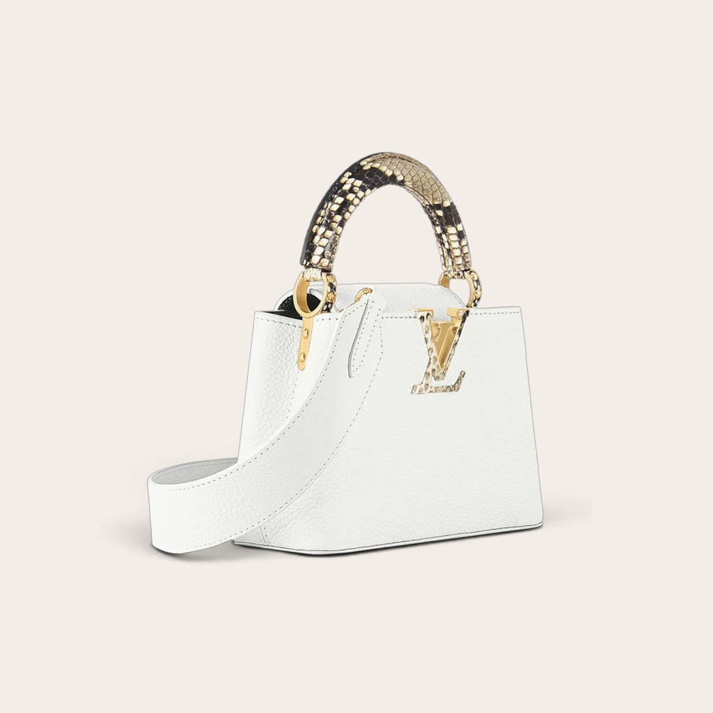 Louis Vuitton Capucines Mini – White with Python Handle