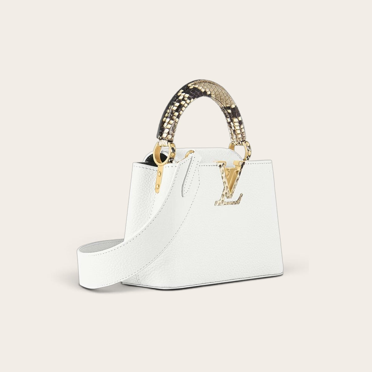 Louis Vuitton Capucines Mini – White with Python Handle