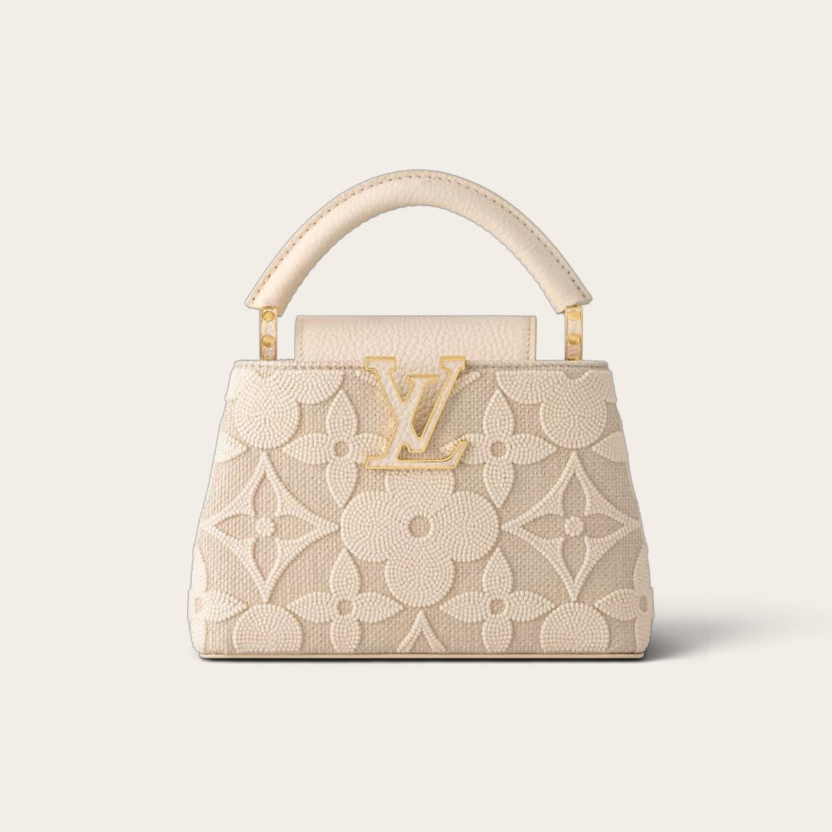 Louis Vuitton Capucines Mini – Beige Embroidered Canvas