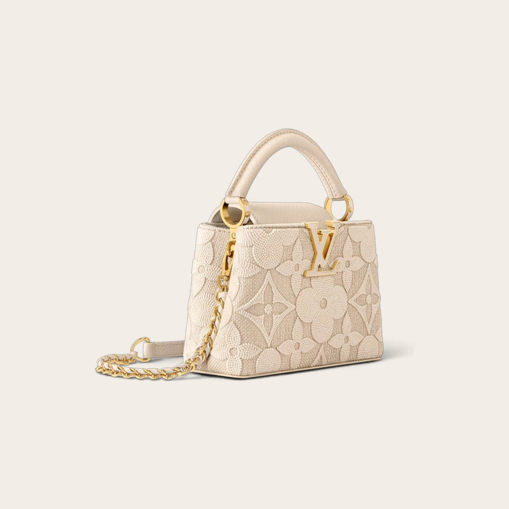 Louis Vuitton Capucines Mini – Beige Embroidered Canvas