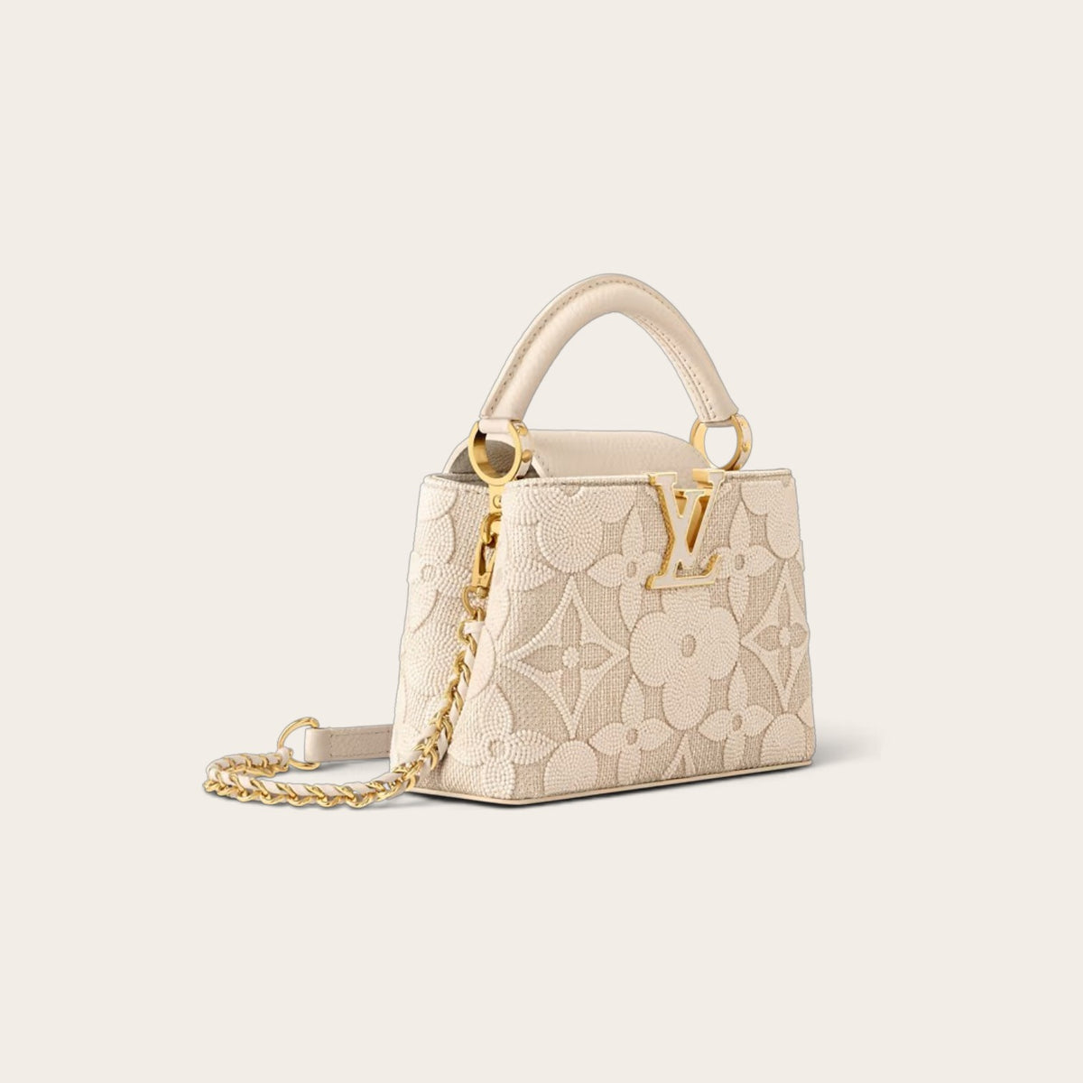 Louis Vuitton Capucines Mini – Beige Embroidered Canvas