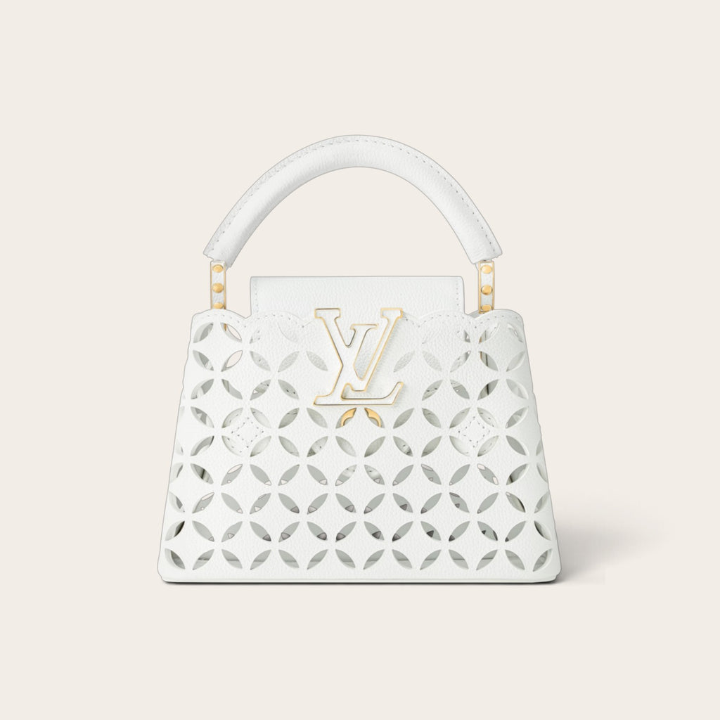 Louis Vuitton Capucines Mini – White Perforated Calfskin
