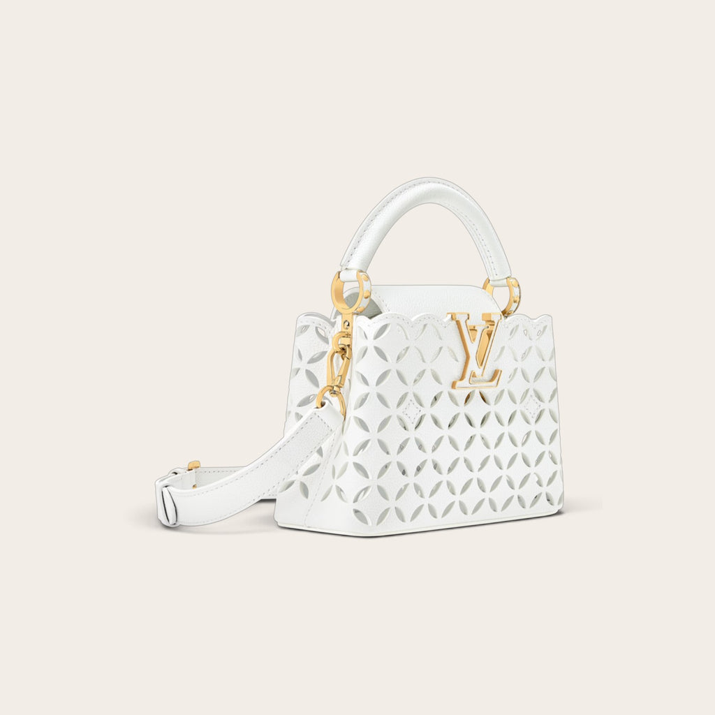 Louis Vuitton Capucines Mini – White Perforated Calfskin